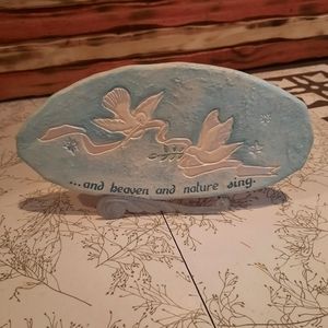 Ceramic Dove plaque & holder Russ retired & Heaven & nature sing nativity